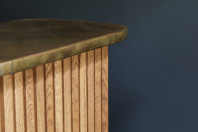 Fluted oak & brass edge