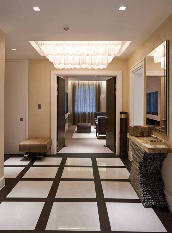 Marble-inlaid hallway