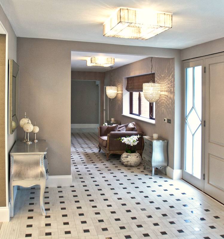 Black & white stone hall