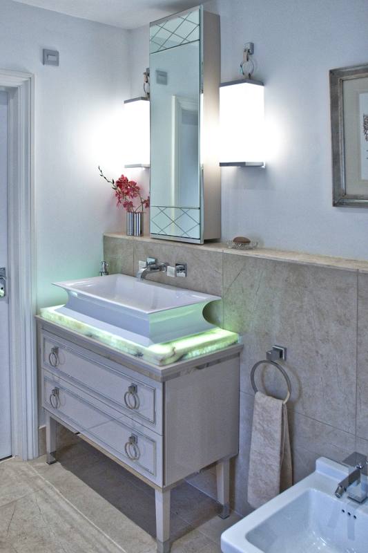 Onyx-topped vanity